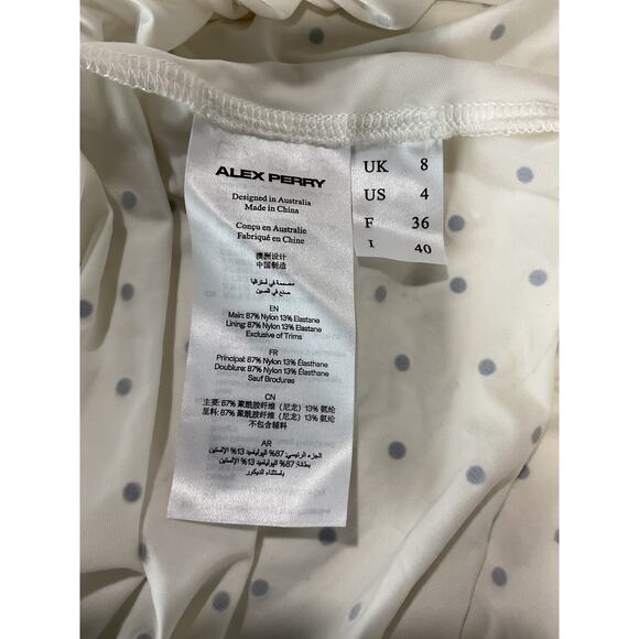 Alex Perry Crystal White Nylon Turtleneck Ruched Column Dress Size UK 8/US 4 NWT - Picture 6 of 7